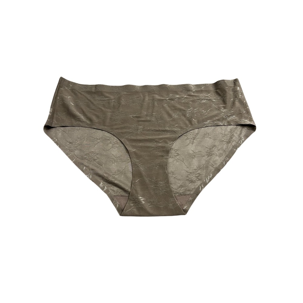 Daisy‎ Fuentes Hipster Panties Women XL Taupe Excellent Seamless Floral Jacquard